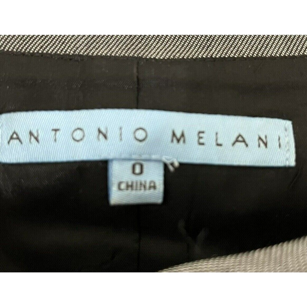 Antonio Melani Gray Fold Over Neck  Black Trim Waist Lined  Side Zip Sz O - Picture 3 of 11